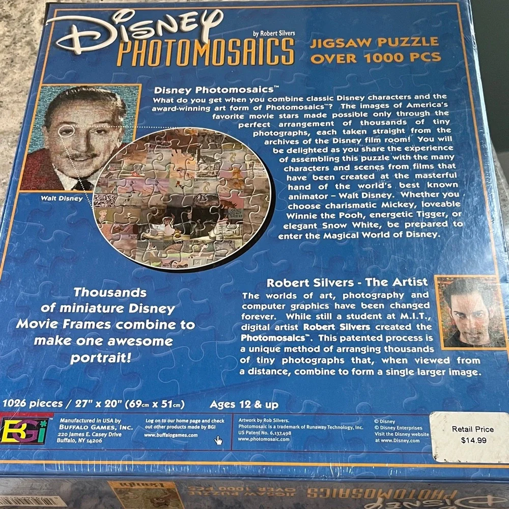 Disney Photomosaics Bambi and Thumper Puzzle - Blue and Brown - Picture 2 of 4